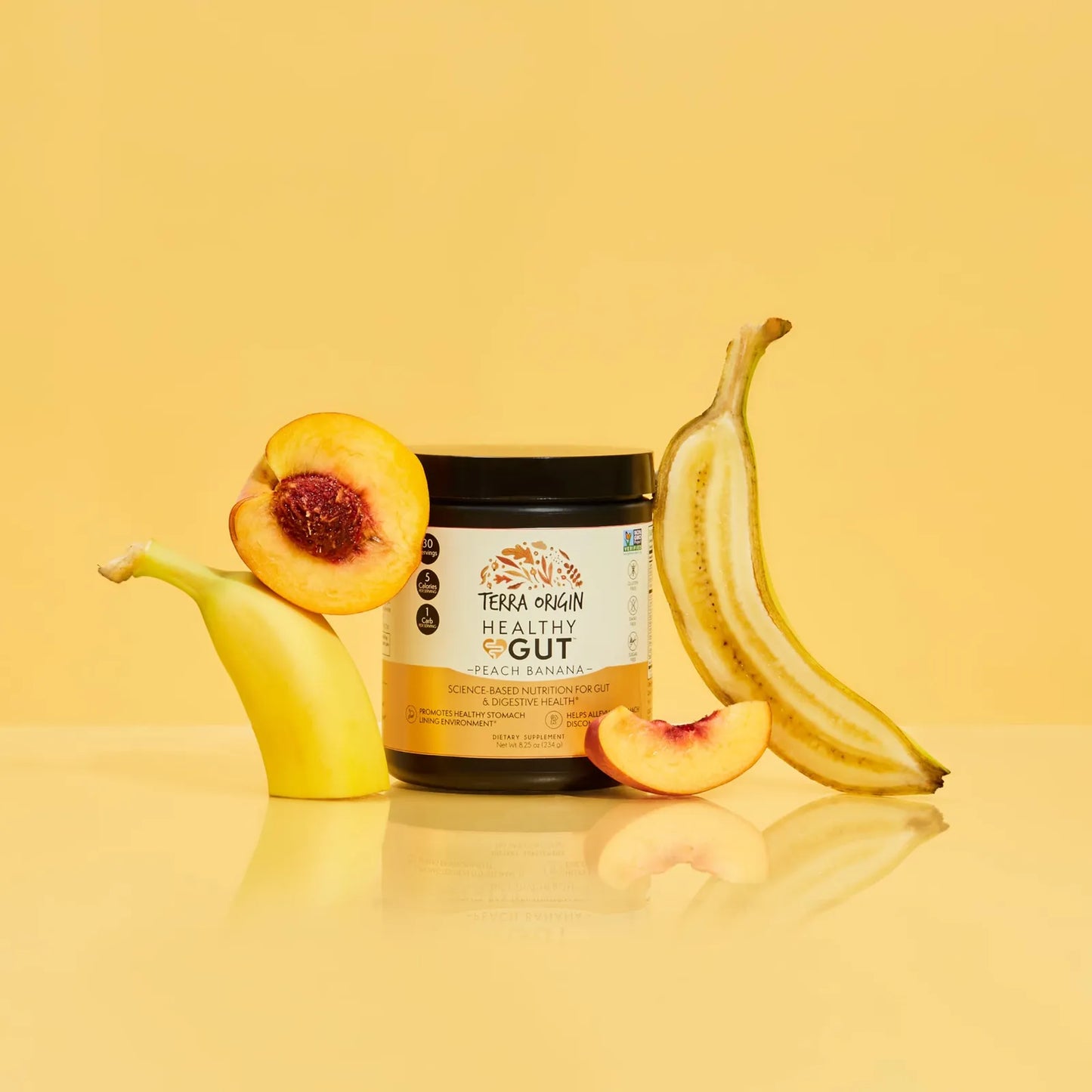 Platano De Melocoton Intestinal Saludable 30 Porciones Con L Glutamina Y Zinc