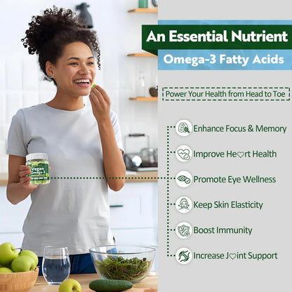 Gomitas Veganas Omega 3 1000 Mg Con Astaxantina Fosfolipidos DHA 560 Mg EPA 280 Mg