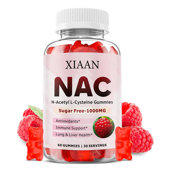 Gomitas NAC 1000 Mg Antioxidante Apoyo Inmunologico Sabor Frambuesa 60 Unidades