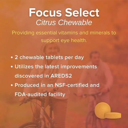Focus Select AREDS2 Vitaminas Masticables Para Ojos Sabor Cítrico 180 Unidades
