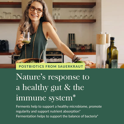 Chucrut Postbiótico Natural Gaia Herbs 60 Cápsulas Veganas Salud Intestinal E Inmunológica
