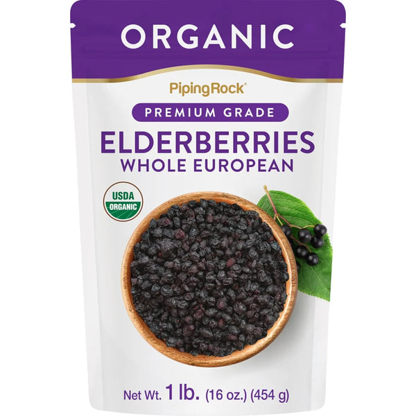 Bayas De Saúco Secas Orgánicas Enteras 450g Suplemento Natural Sin Gluten