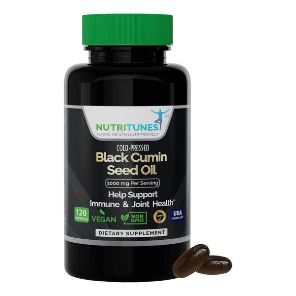 Aceite De Semilla De Comino Negro 1000 Mg Prensado En Frio Suplemento Vegano Para Salud Inmune Y Digestiva
