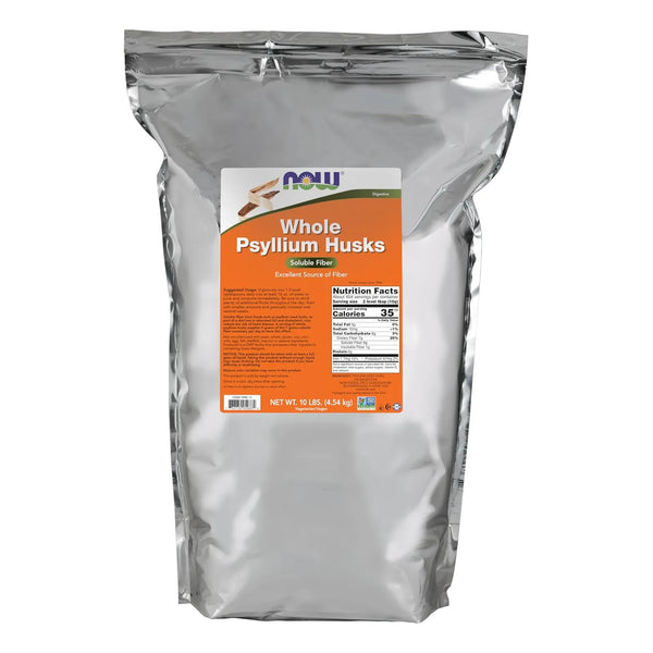 Cascaras De Psyllium Enteras Fibra Soluble 4.54 Kg Saludable Now Suplementos