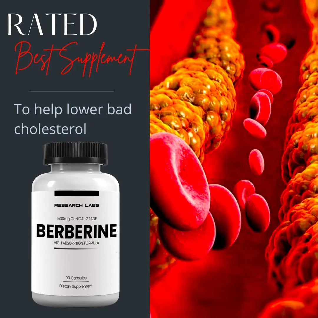 Berberina Clínica 1500mg Alta Absorción 180 Cápsulas Soporte Metabólico Y Cardíaco