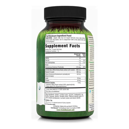 Bloqueador Carbohidratos 3 En 1 Resistencia Alta Apoyo Metabólico Irwin Naturals 150 Cápsulas