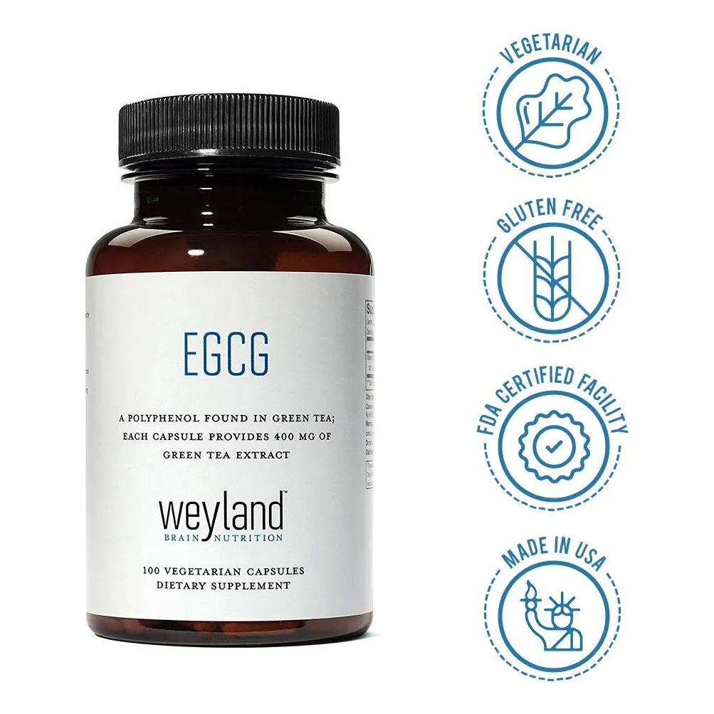 Extracto De Té Verde EGCG 400 Mg 100 Cápsulas Vegetarianas Weyland