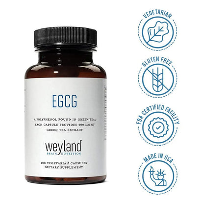 Extracto De Té Verde EGCG 400 Mg 100 Cápsulas Vegetarianas Weyland