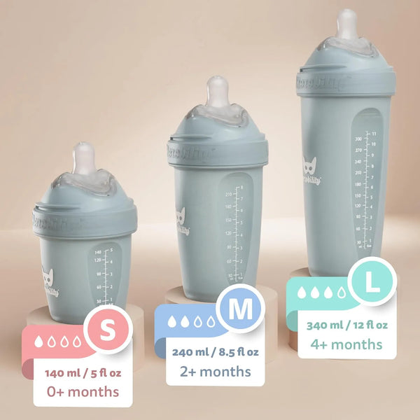 Biberones Dobles Anticólicos Herobility Paquete De 4 Colores Suave Tetina