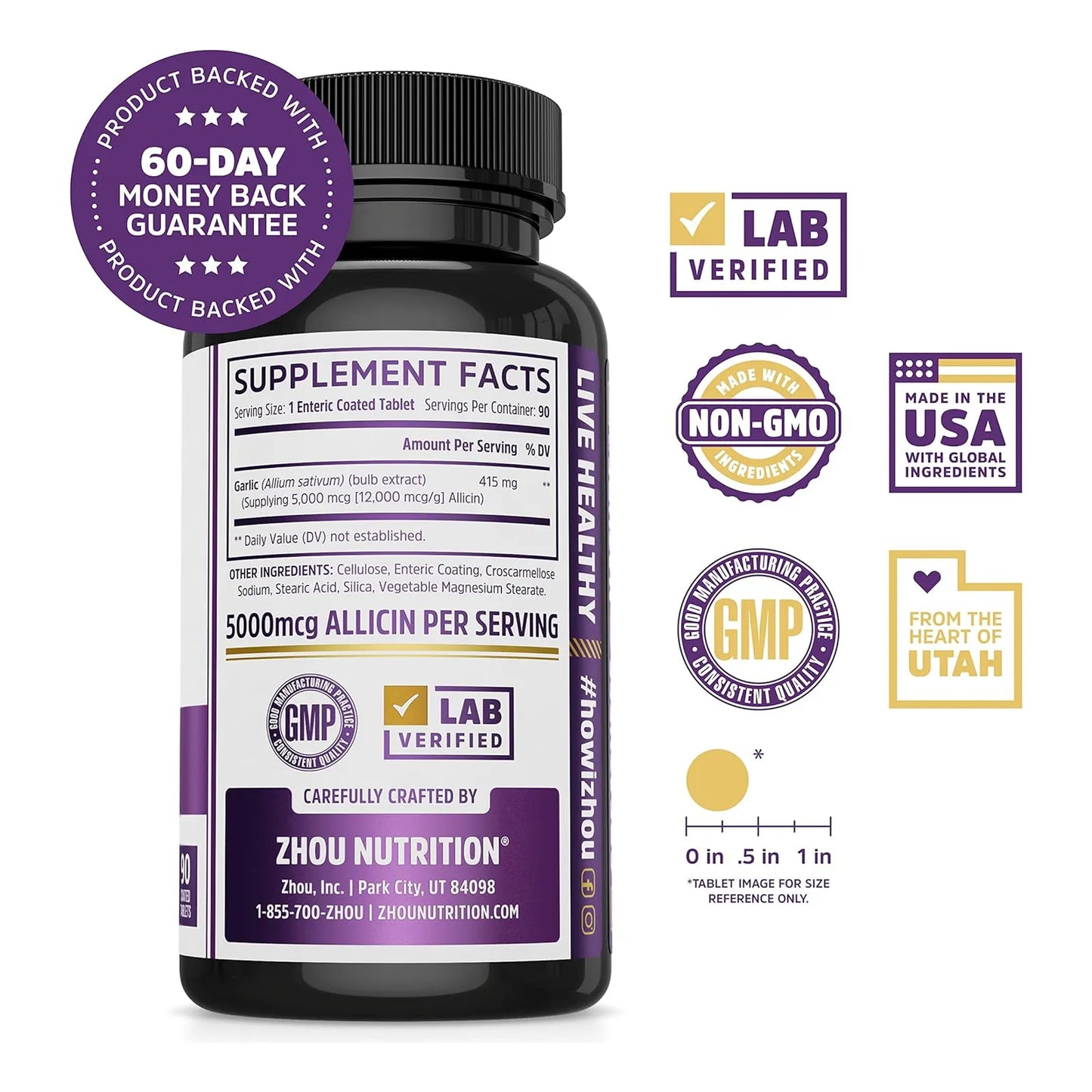 Ajo Extra Fuerte Con Alicina 5000 Mcg 90 Capsulas Soporte Inmunologico Y Cardiaco