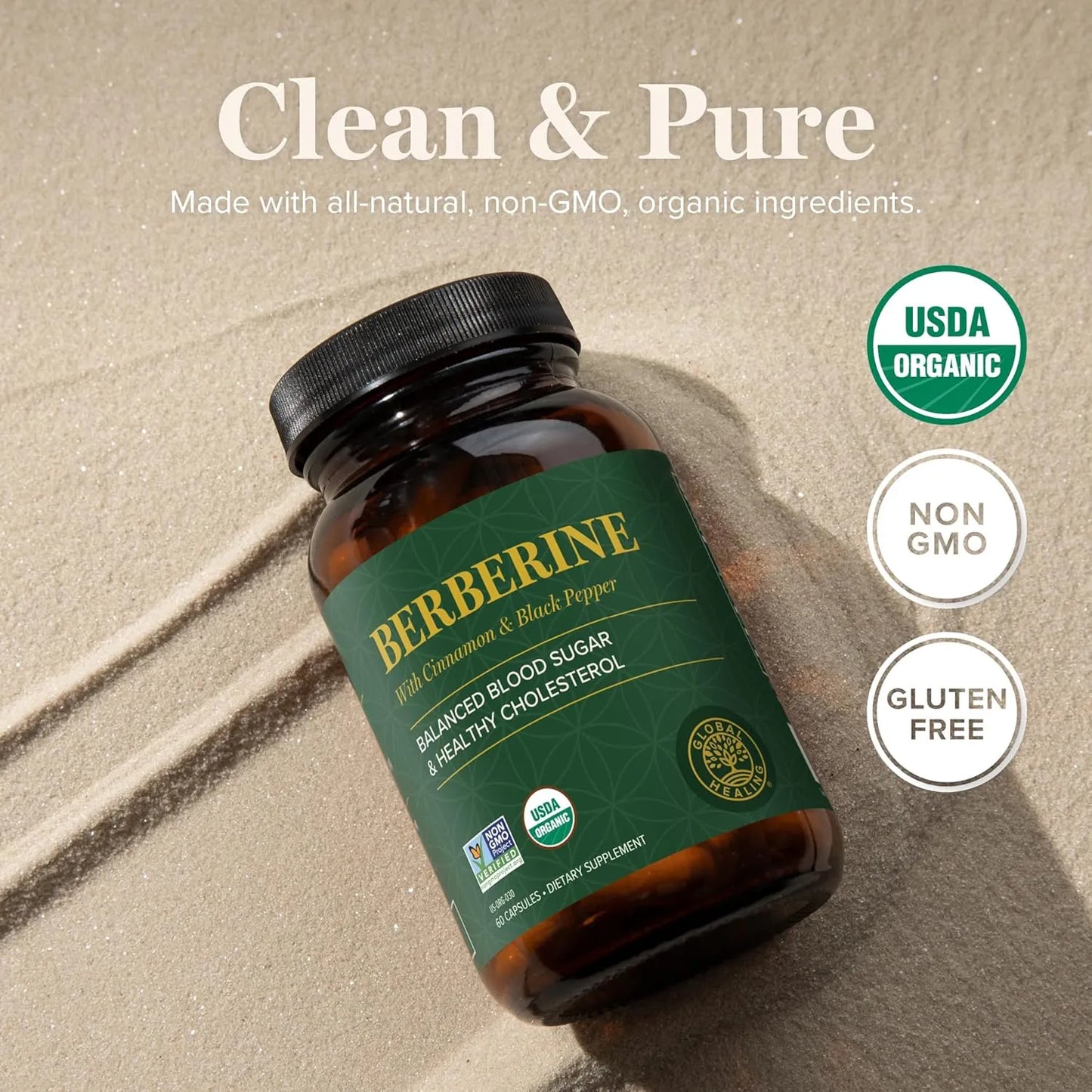 Berberina Organica Con Canela Y Pimienta Negra 1200 Mg 60 Capsulas