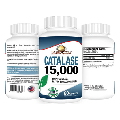 Suplemento Catalase 15000 Enzima Antioxidante Salud Capilar 60 Unidades
