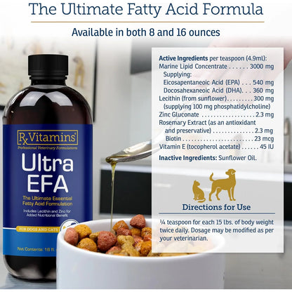 Aceite De Pescado Omega 3 Ultra Efa Para Perros Y Gatos Prom
