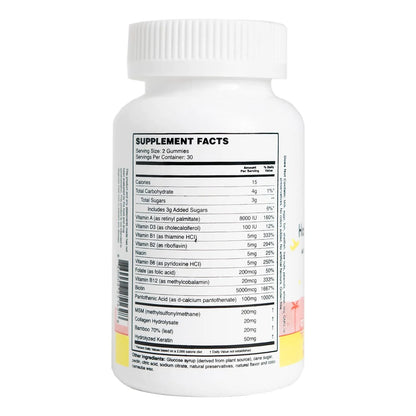 Gomitas Multivitamínicas Masticables Para Cabello Piel Y Uñas Niños Adolescentes