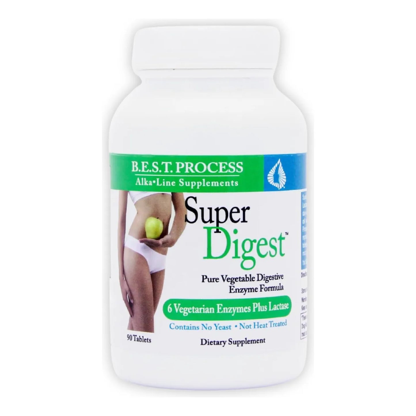 SuperDigest Best Process Alkaline Soporte Digestivo Multienzimático Con Alfalfa Papaína Y Bromelina