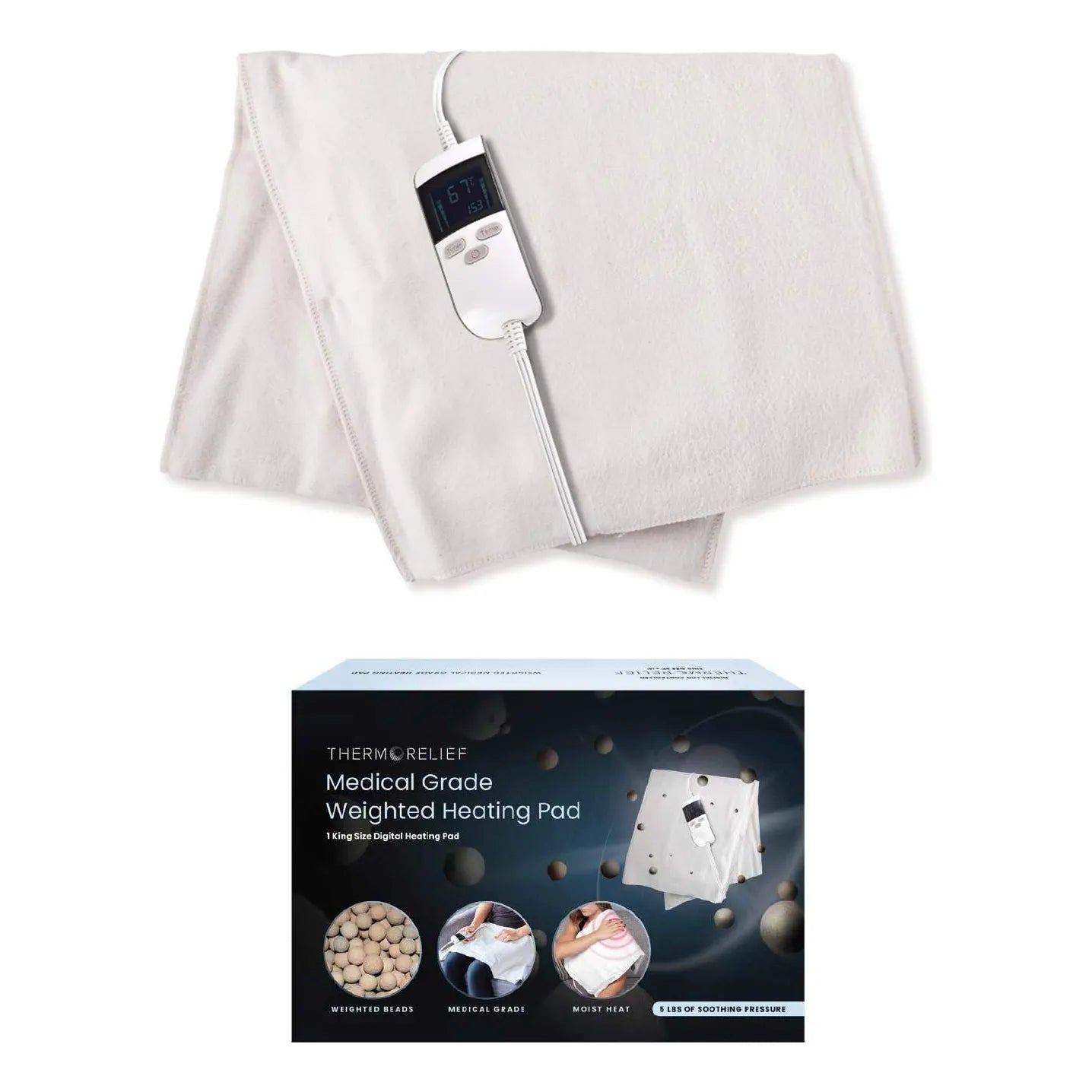 Almohadilla Termica Humeda Extra Caliente ThermoRelief Alivio Profundo Dolor