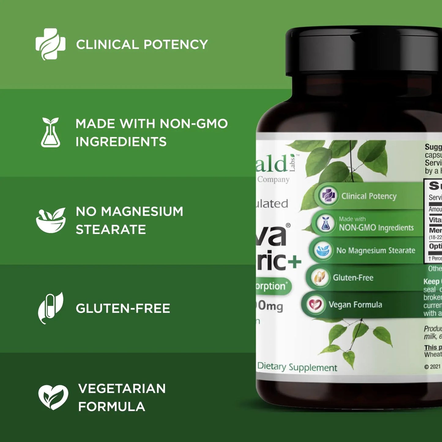 Emerald Labs Meriva Turmeric Plus Con OptiMSM Y PureWay C 60 Cápsulas Antioxidantes