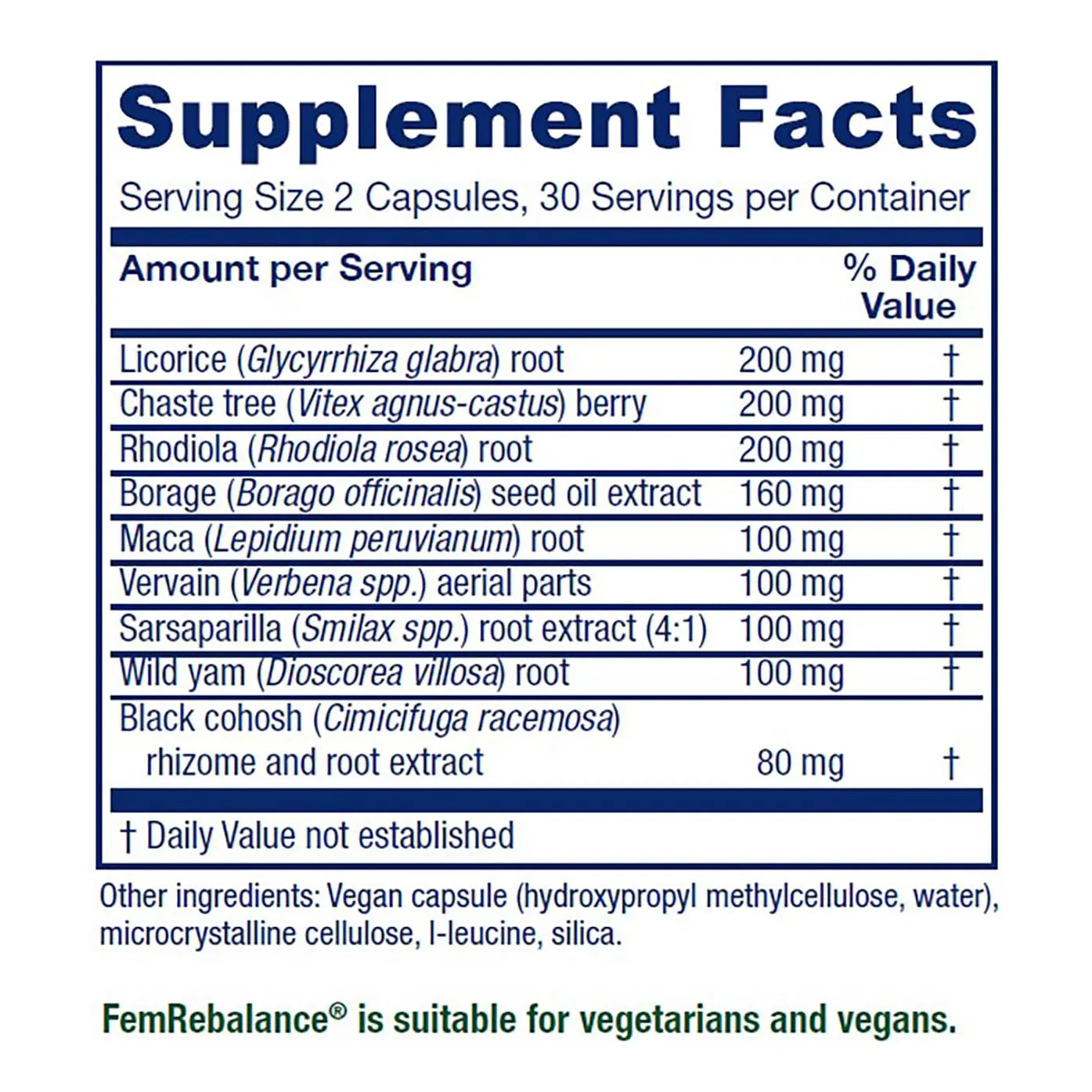 FemRebalance Apoyo Equilibrio Hormonal Mujeres 60 Capsulas Veganas