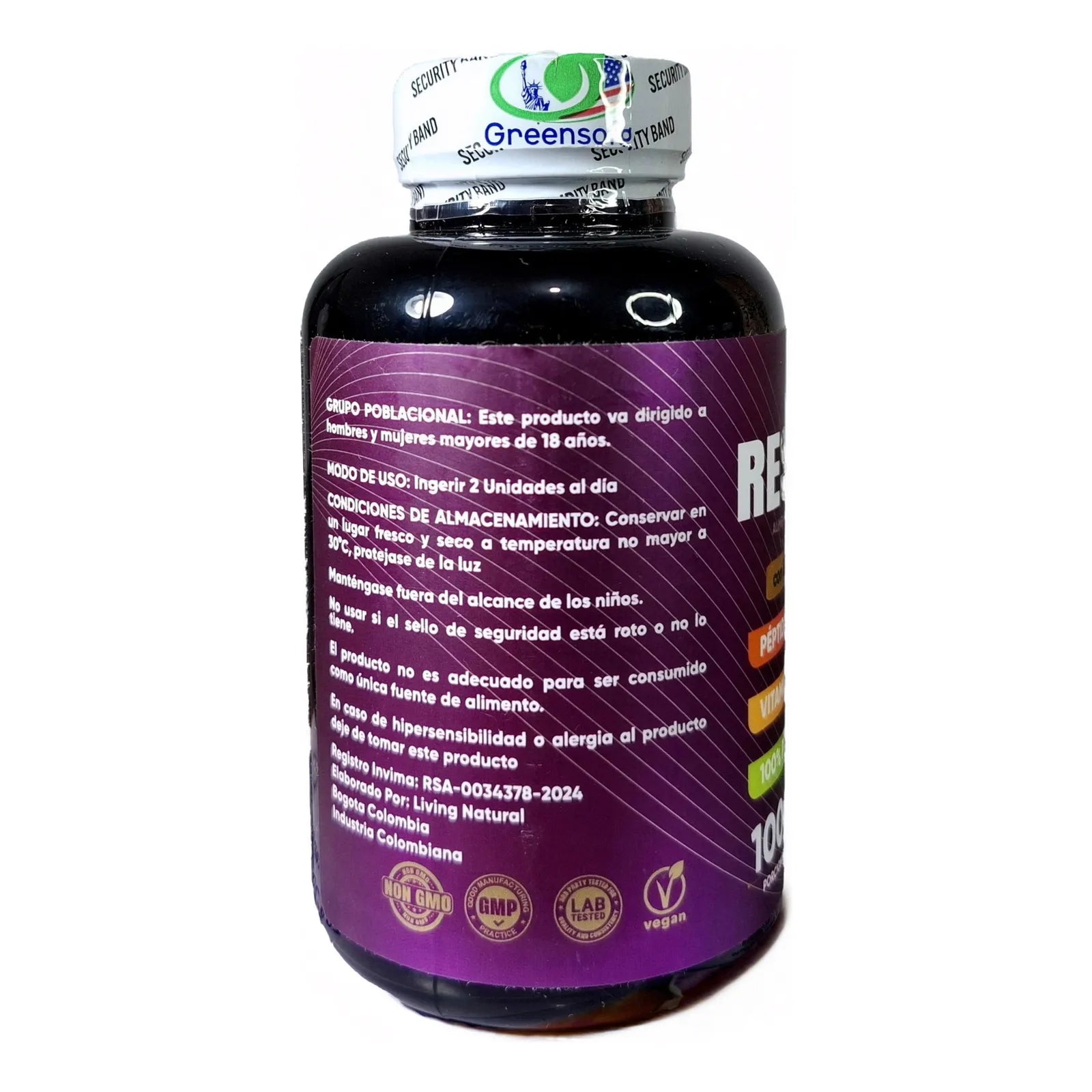 Resveratrol Americano Puro 1600 Con Peptidos De Colageno Original Sin Sabor - Imagen 4