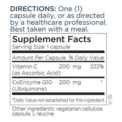 Capsulas Coq10 200 Mg Con Vitamina C Antioxidante Energia E Inmunidad 60 Caps