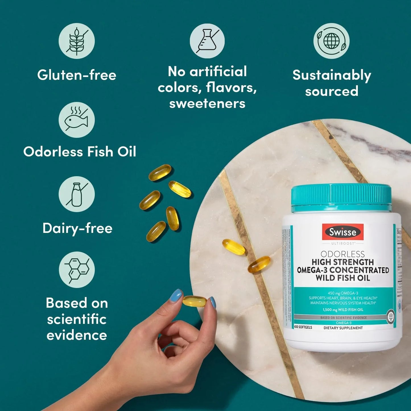 Aceite De Pescado Salvaje Omega 3 Epa Dha 1500 Mg 400 Capsulas Salud Cerebral Y Cardiovascular