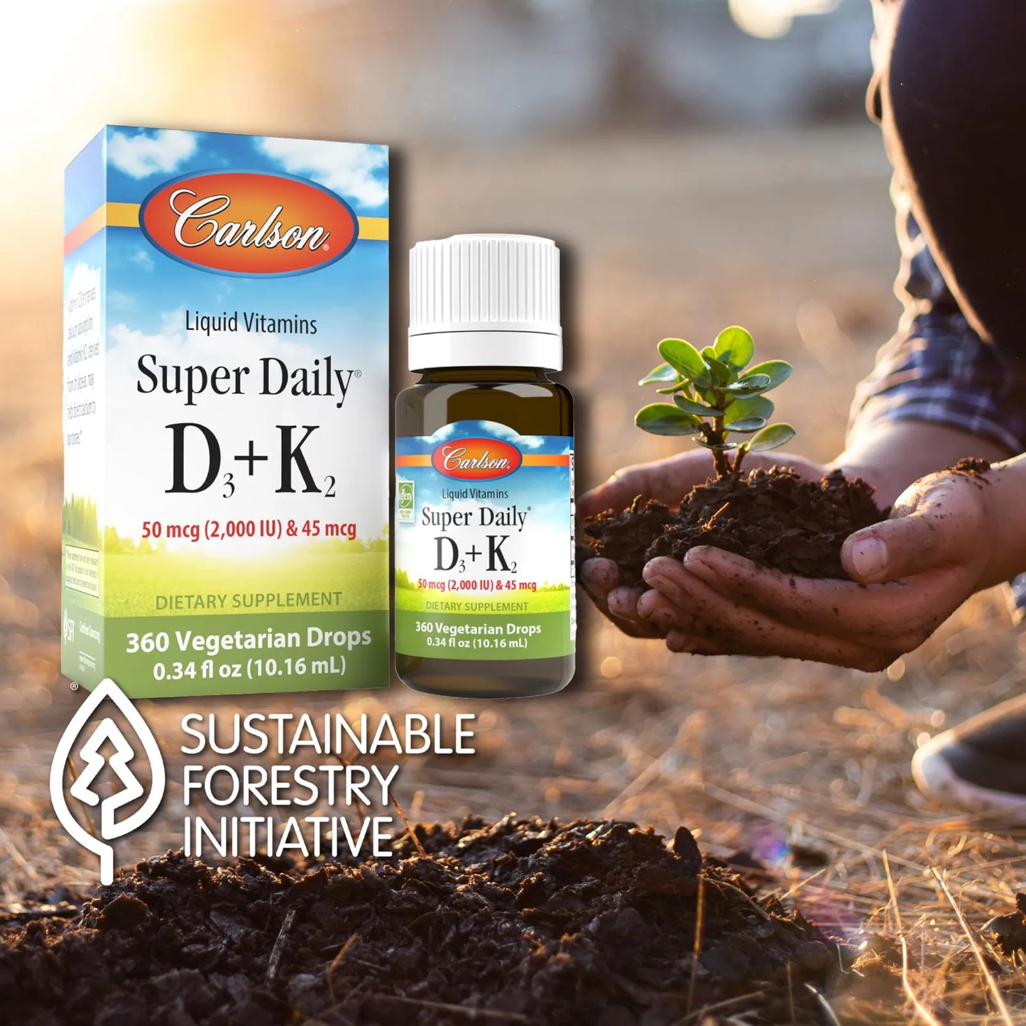 Super Daily D3 + K2 Gotas Líquidas Para Salud Cardiovascular Y Ósea 360 Gotas