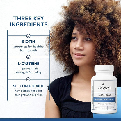 Vitaminas Biotina 5000 Mcg Crecimiento Cabello Liberación Prolongada Elon Matrix