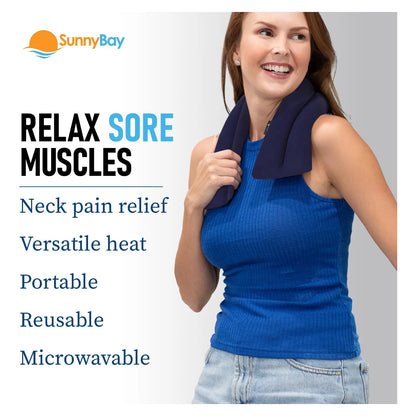 Almohadilla Termica Microondas Para Cuello Y Hombros Con Semillas De Lino Alivia Dolor