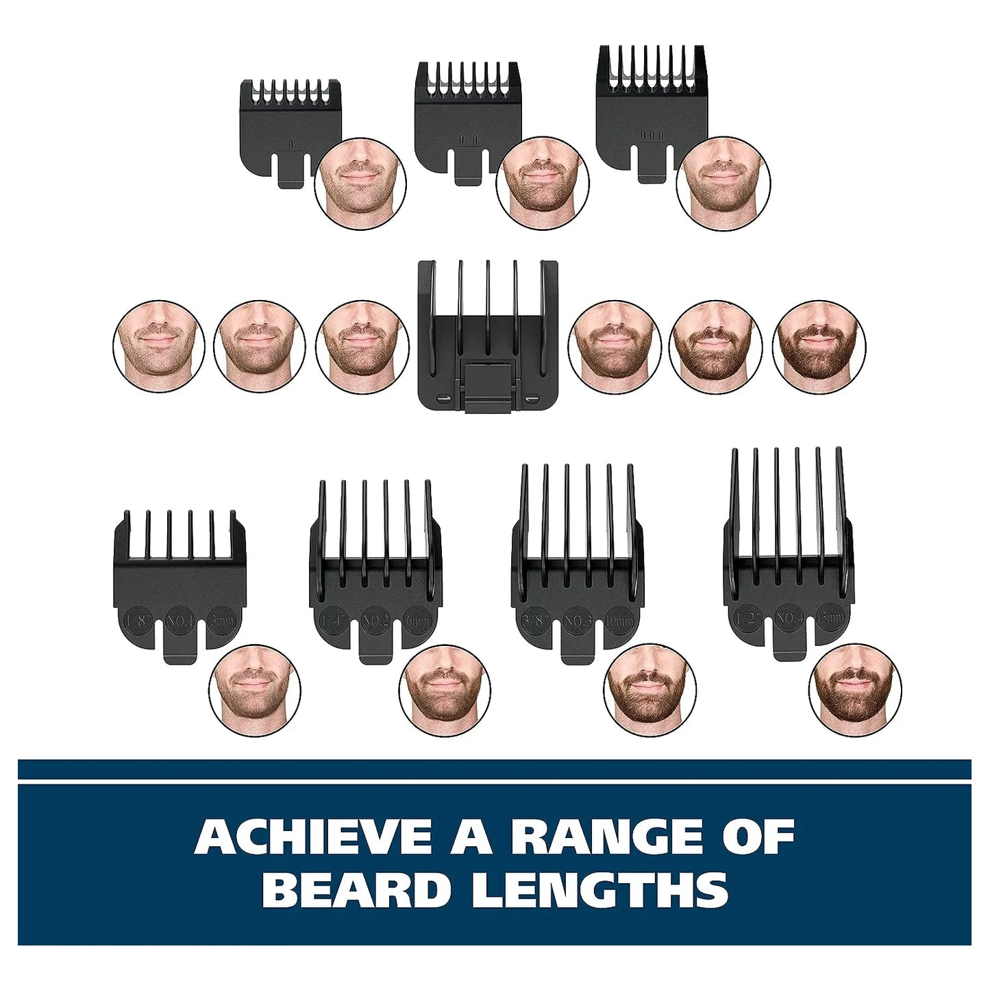 Recortadora Wahl Groomsman 5622 Recargable Para Barba Y Nariz Con 8 Peines