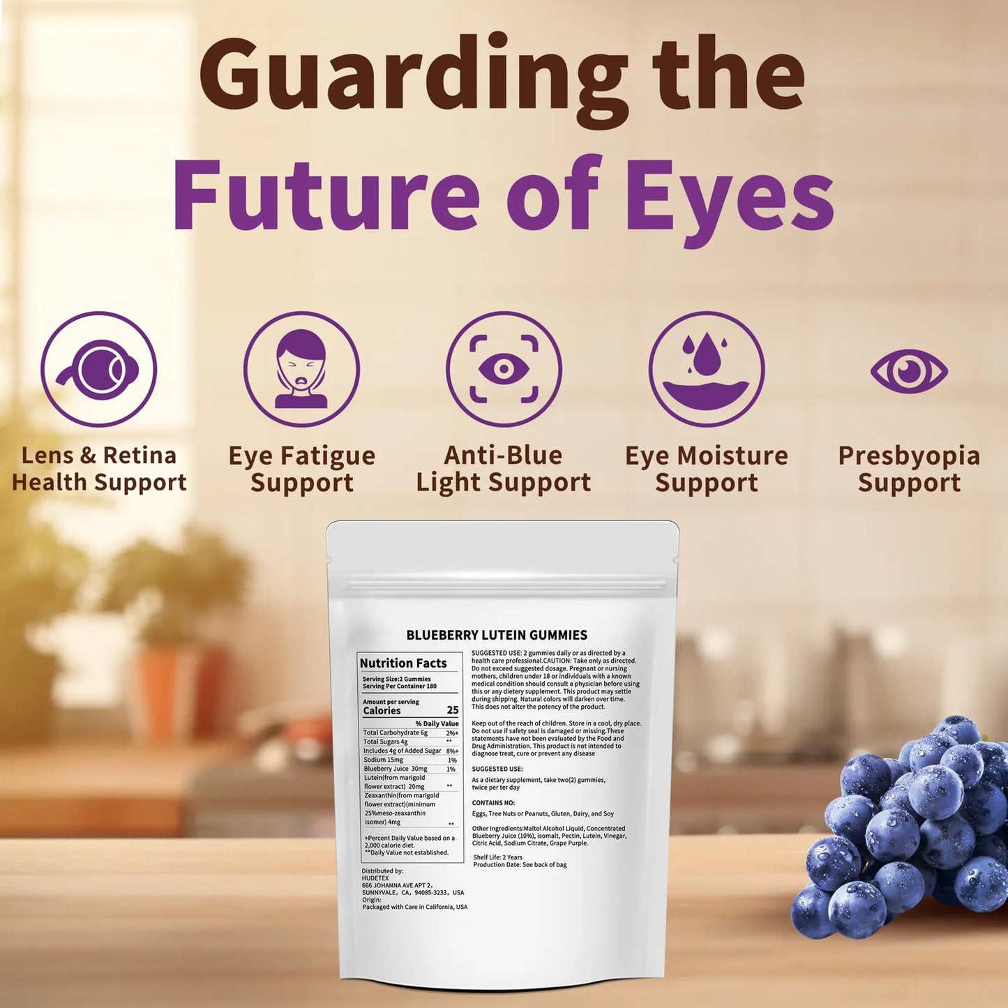 Gomitas De Luteína Y Arándano Para Ojos 180 Unidades Salud Ocular