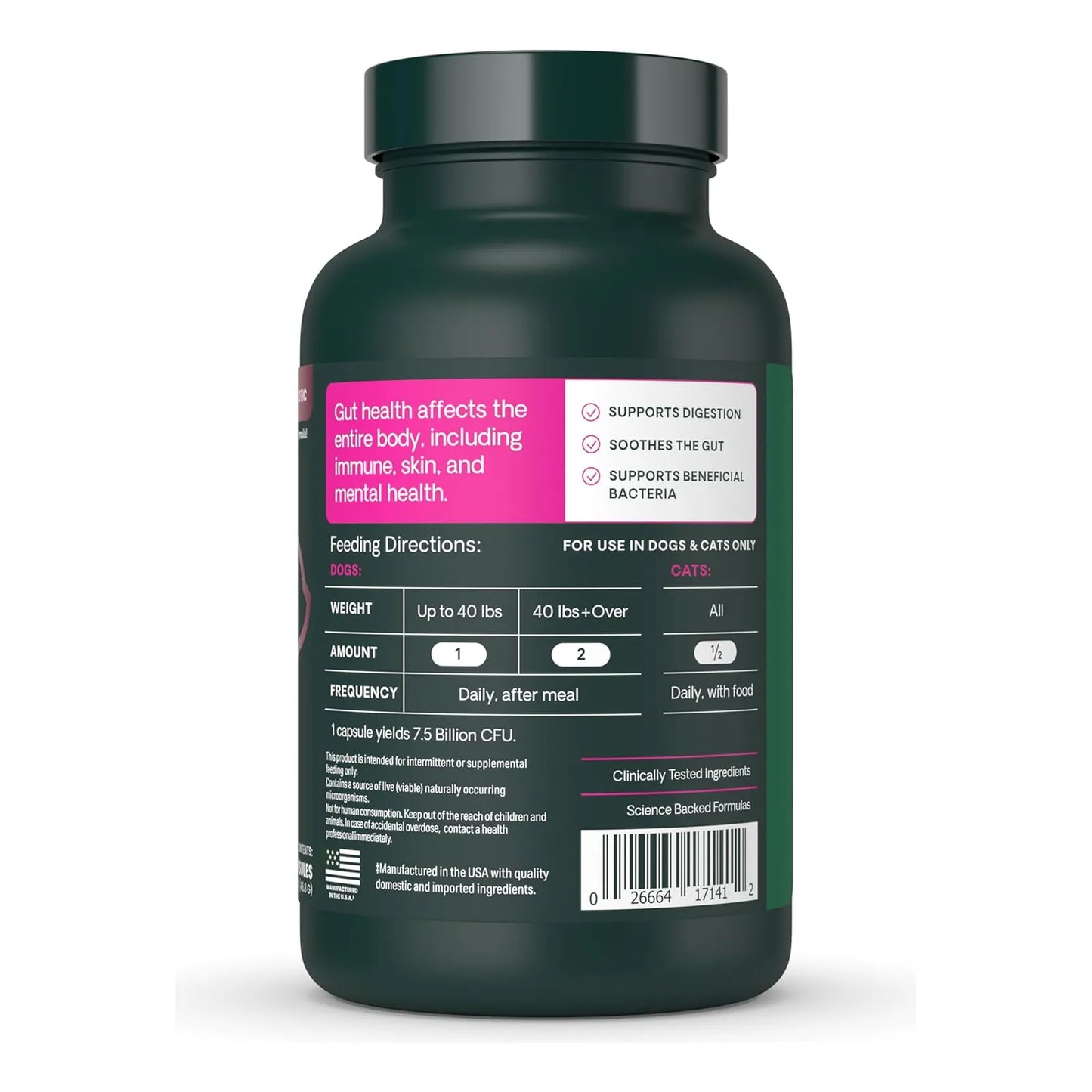 Mega Probiotic Para Perros Y Gatos 120 Capsulas VetriScience Laboratories Suplemento Digestivo