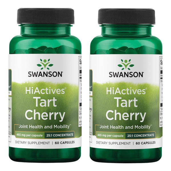 Extracto Natural De Cereza Ácida Swanson HiActives Para Articulaciones 60 Cápsulas