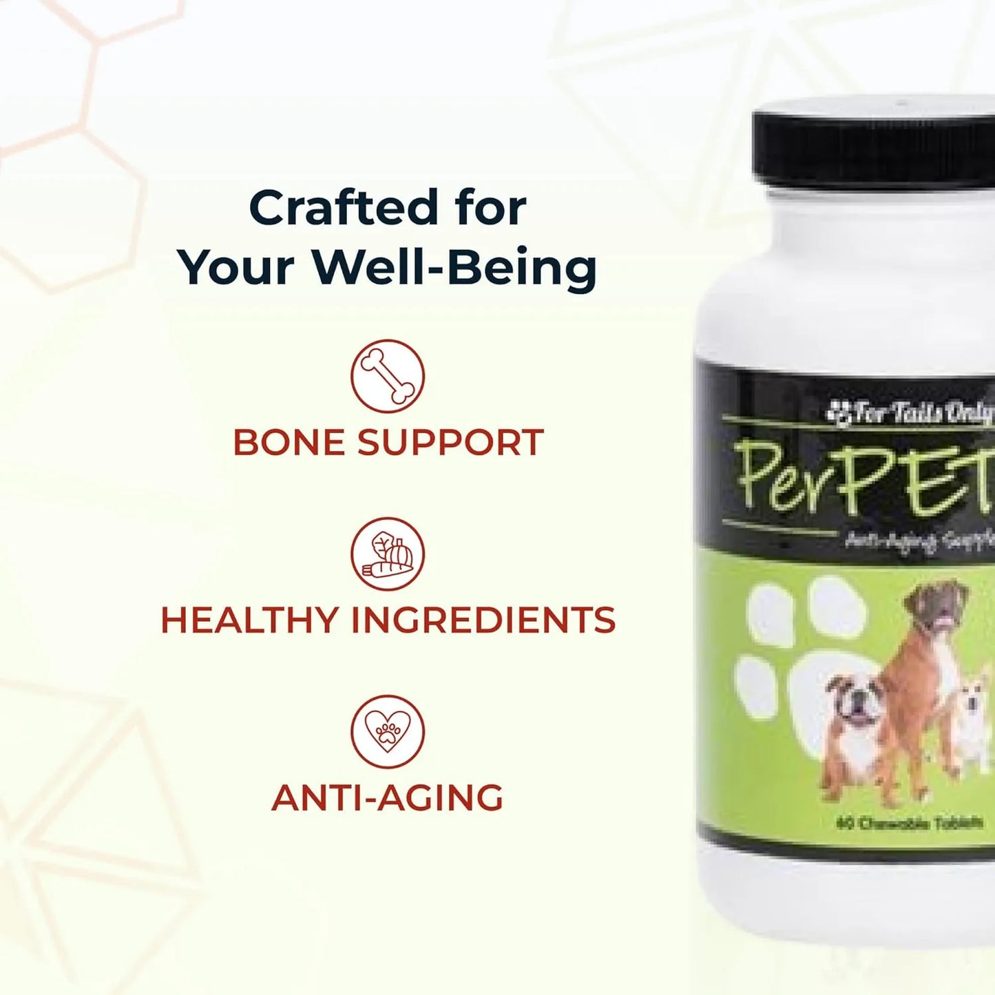 Suplemento Antienvejecimiento Huesos Articulaciones Perro Youngevity Perpetual 60 Tabletas