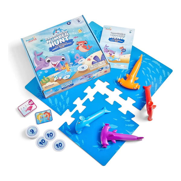 Hand2mind Hammerhead Number Hunt Juego De Matematicas Suma Y Resta Para Niños 5-7 Años