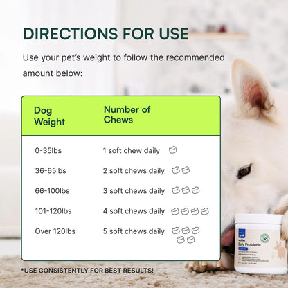 Masticables Probióticos Para Perros 60 Piezas Apoyo Digestivo E Inmunológico