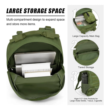 Jueachy Mochila Táctica Hombre Militar Molle Impermeable 30L