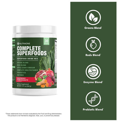 Mezcla De Superalimentos Verde Y Rojo Con Vinagre De Sidra Multivitaminico Y Probióticos