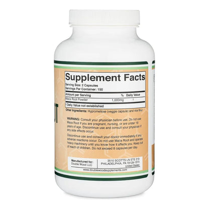 Suplemento Double Wood Maca Root 1000 Mg 300 Cápsulas - Imagen 3
