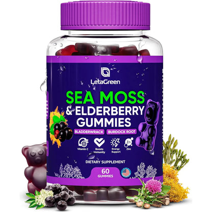 Gomitas De Musgo Marino Irlandes Con 1200 Mg Musgo Marino 60 Gomitas Veganas Con Vitamina C Y Zinc