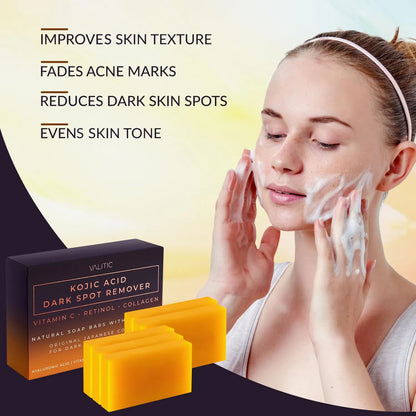 Jabón Exfoliante Manchas Oscuras Ácido Kójico Vitamina C Retinol Colágeno