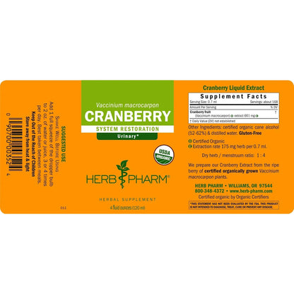Extracto Liquido De Arandano Organico 118 Ml Apoyo Tracto Urinario
