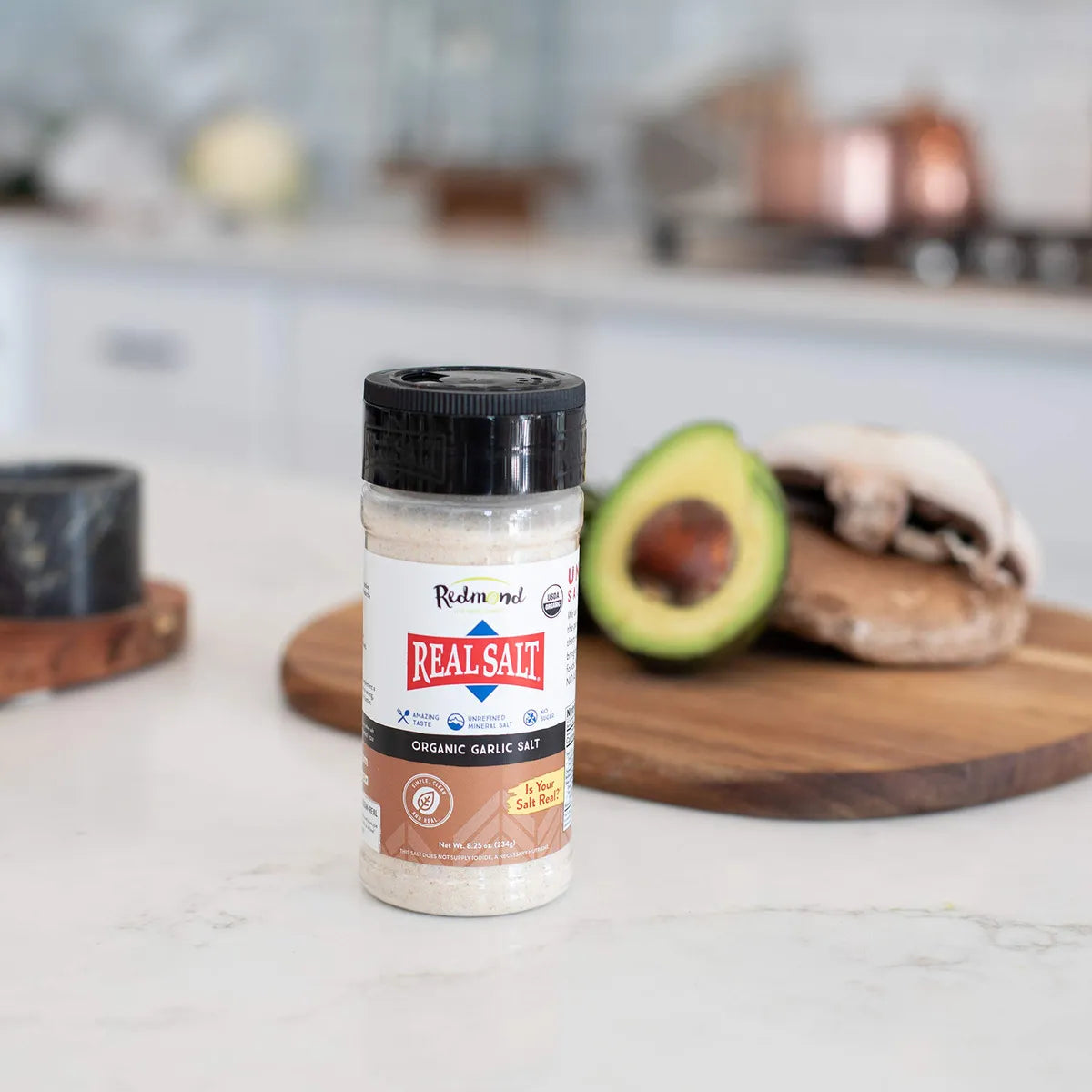 Sal Marina Natural Redmond 234g Con Ajo Sin Gluten Condimento Saludable