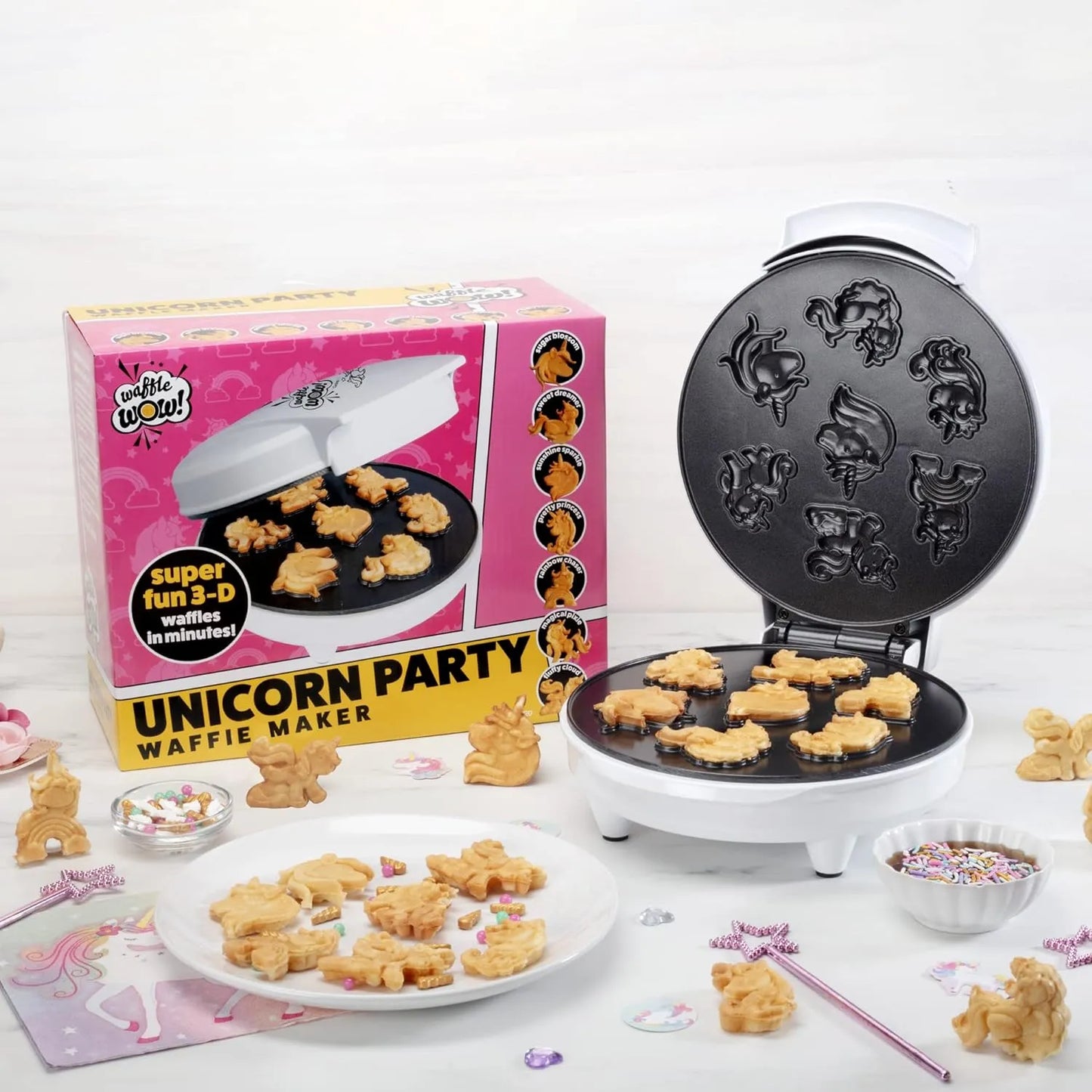 Maquina Waffles Unicornio 7 Figuras Divertidas Desayunos Magicos Antiadherente