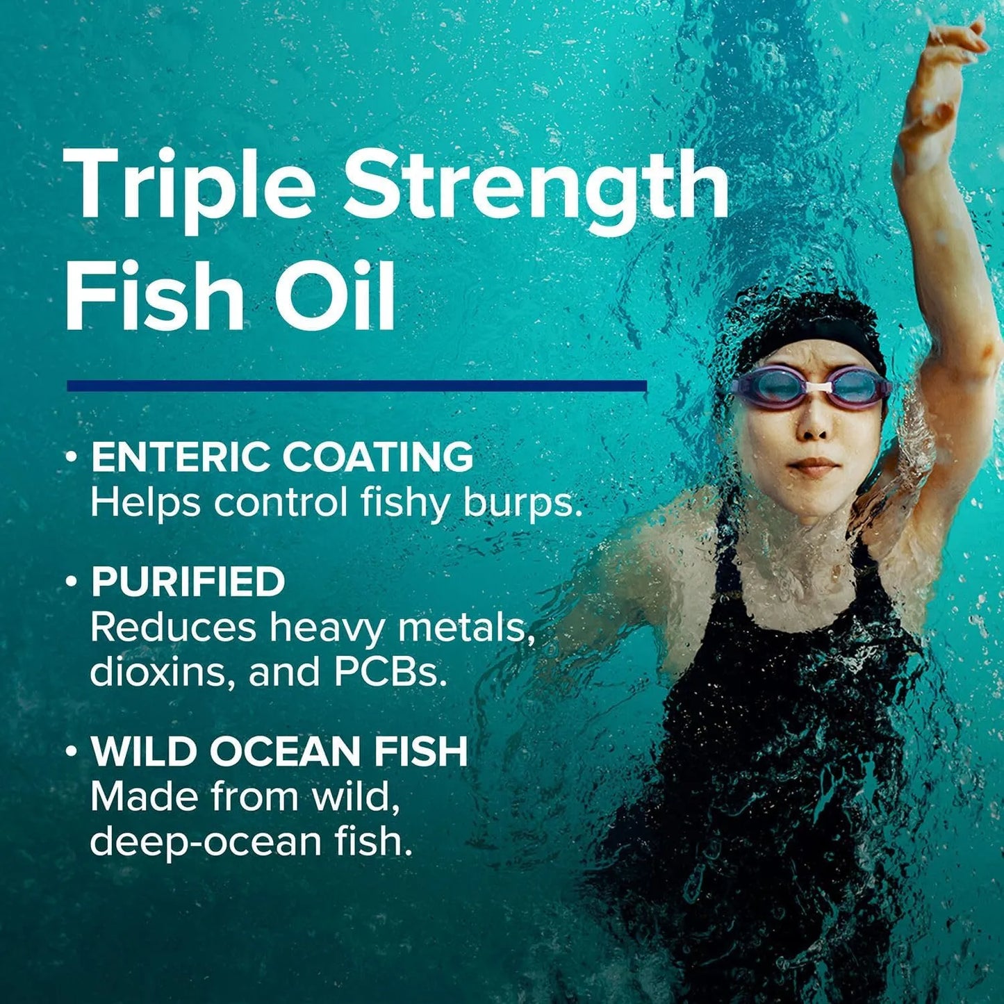 Aceite De Pescado Triple Fuerza GNC 30 Capsulas Blandas Omega 3 Para Corazon Y Cerebro