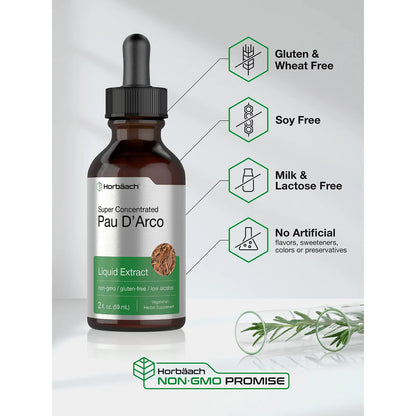 Extracto Líquido De Pau D Arco 59 Ml Gotas Superconcentrado Vegano