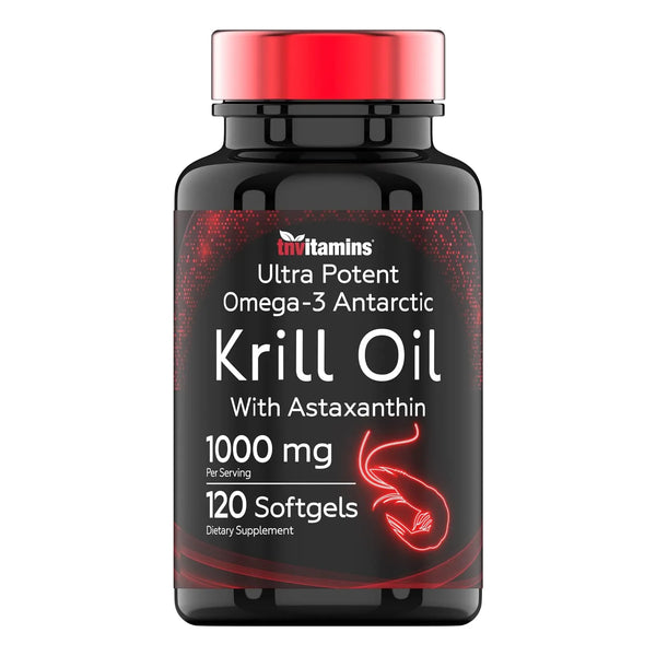 Aceite De Krill Antártico 1000 Mg 120 Cápsulas Blandas Con Astaxantina Omega 3