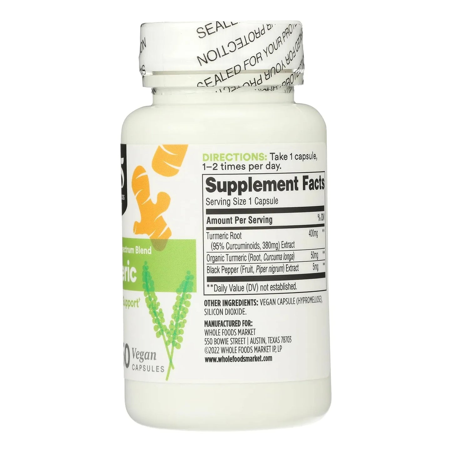 Capsulas De Curcuma 60 Unidades Antioxidante Natural Antiinflamatorio