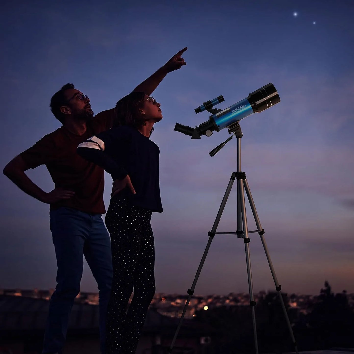 Telescopio Aomekie 70/400 Con Adaptador De Telefono Ideal Para Principiantes Y Niños