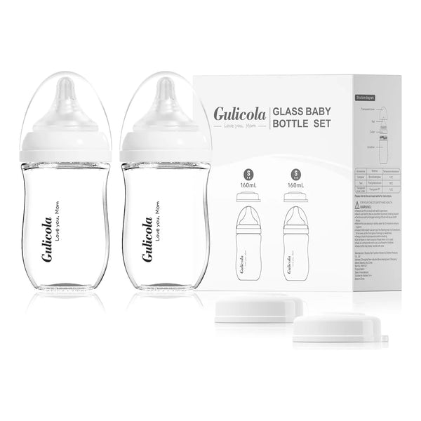 Biberón Vidrio Natural Anticólicos 5 Onzas Juego 2 Piezas Pezón Flujo Lento