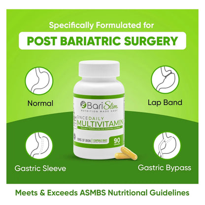 Capsulas Multivitaminicas Bariatricas BariSlim 18 Mg Hierro Suministro 90 Dias